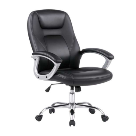 Chaise de Direction Odesk 9014H-BK Noir en Similicuir