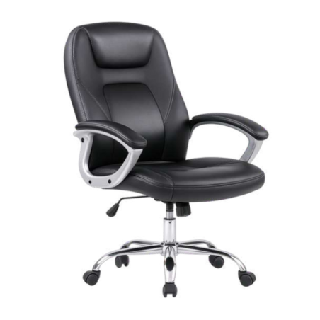 Chaise de Direction Odesk 9014H-BK Noir en Similicuir
