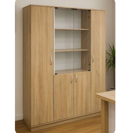 Armoire Haute Semi-Vitrée Odesk ARM-PDGSV – Rangement Élégant pour Bureau de Direction