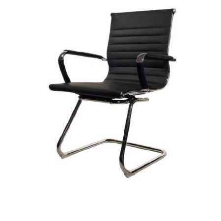 Chaise Visiteur 5008V – Structure Chromée – Lvory / Black