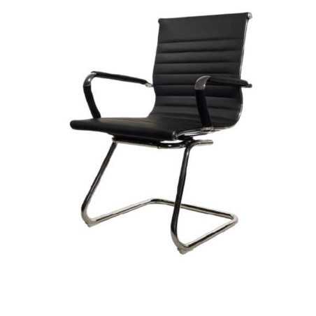 Fauteuil Visiteur 5008V – Structure Chromée – Lvory / Black