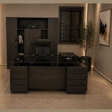 Bureau de Direction Odesk Timgade 1M80 – Ensemble Complet avec Retour, Bahut et Caisson