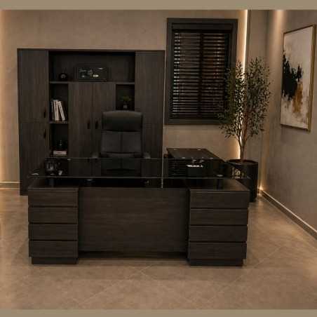 Bureau de Direction Odesk Timgade 1M80 – Ensemble Complet avec Retour, Bahut et Caisson